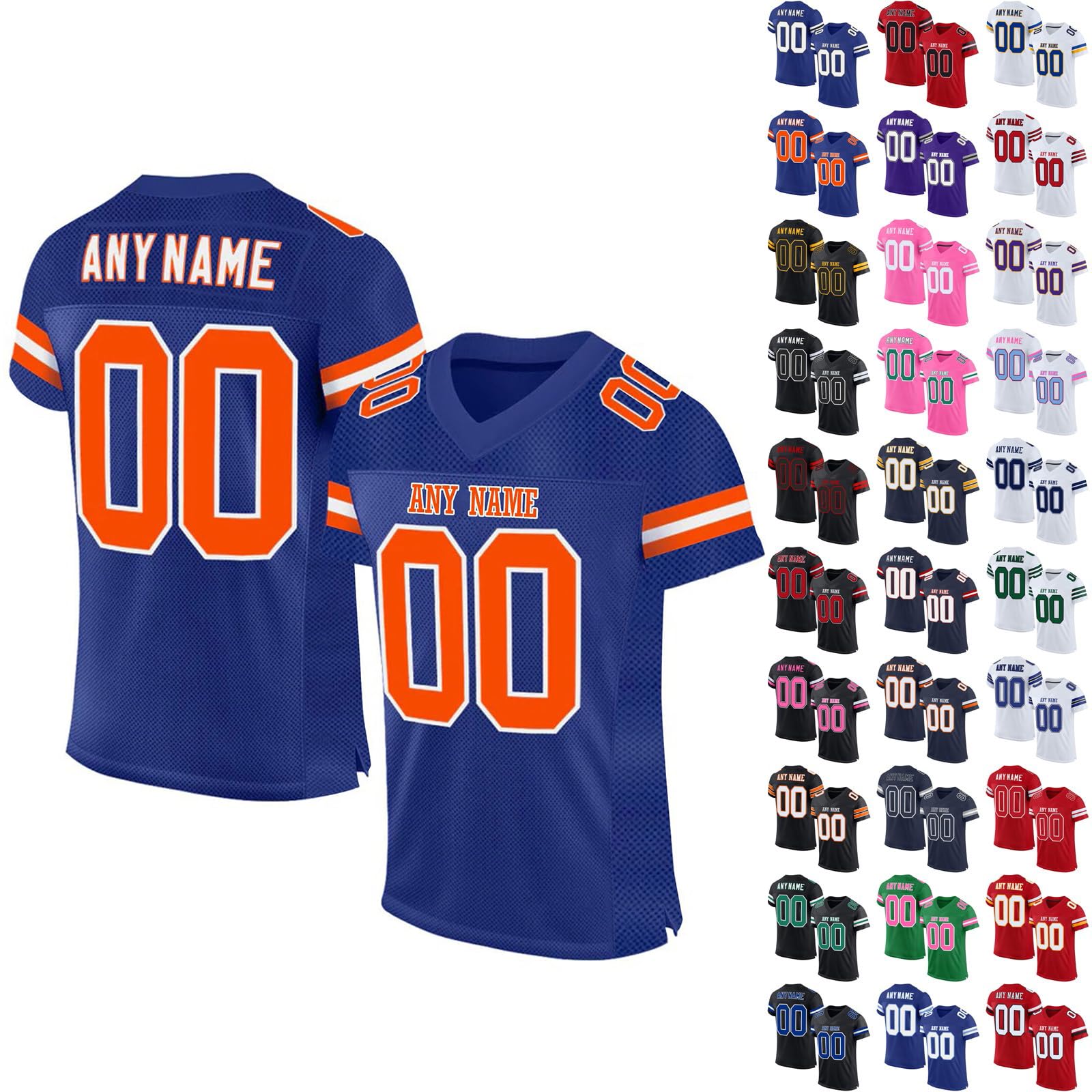 Football Shirt Mens Oversized T-Shirt American Football Style Top Jersey 106% Polyester Team Shirt, Breathable Sports T-Shirts Moisture Wicking with Anti-Odour Technology Active Athletic Tops