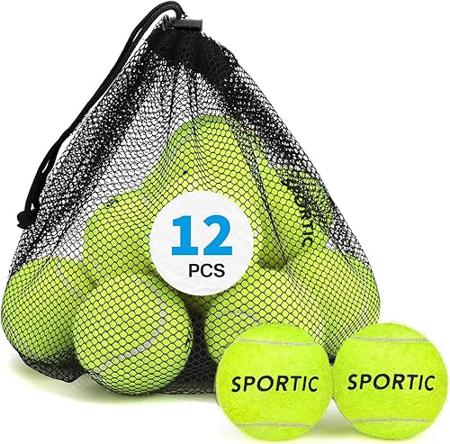 Miniatura 9 de SPORTIC Tennis Balls, Training Tennis Balls, High Bounce Practice Tennis Balls with Mesh Bag for Easy Transport, Pet Dog Playing Balls, Duty Felt