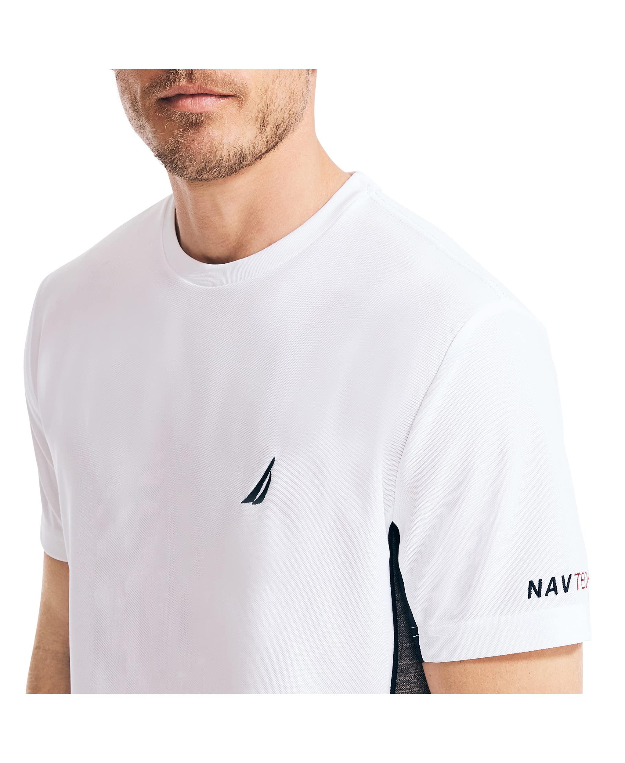 Nautica Koszulka Mężczyźni Zrównoważony Wykonany T-shirt Z Blokami Kolorów Navtech