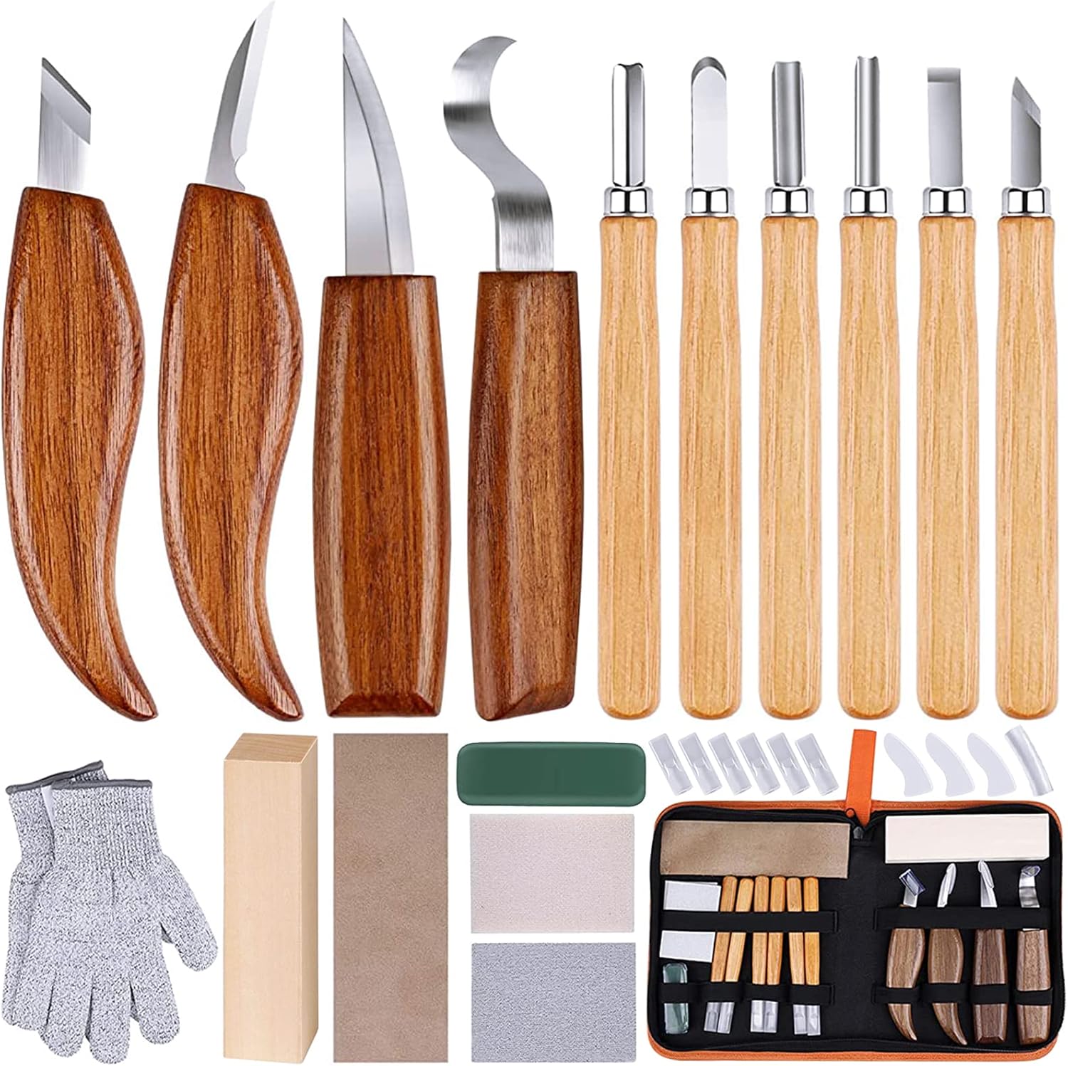 26-in-1 Wood Carving Kit with Detail Wood Carving Knife