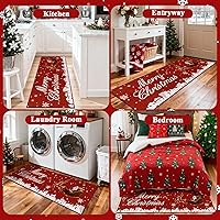 Vista 5 de U'Artlines - Alfombra de pasillo navideña 2x6 pies, alfombra de cocina estilo granja, lavable, antideslizante, alfombra de área para cocina