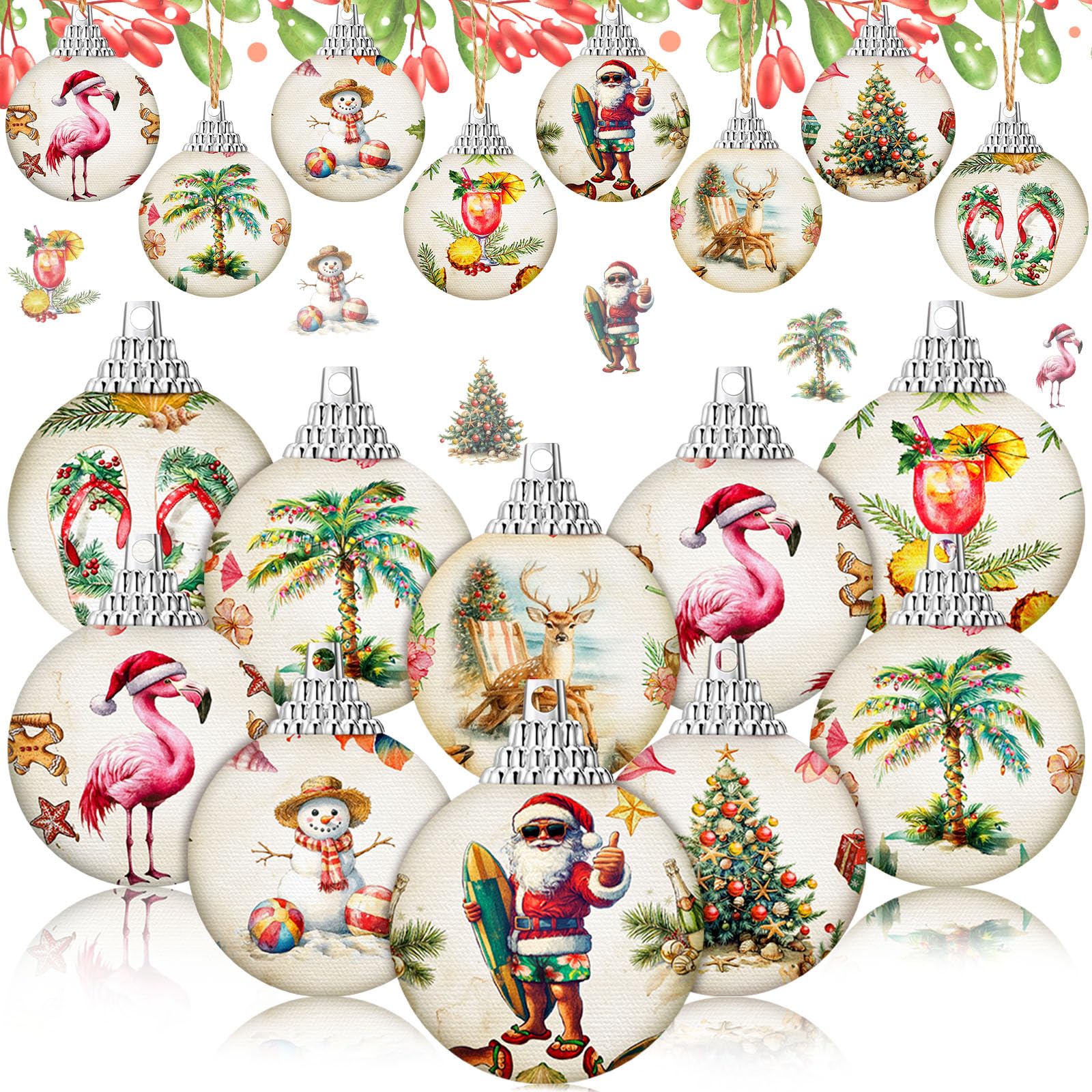 Décoration tropicale pour fête de Noël en juillet et accessoires de table Luau