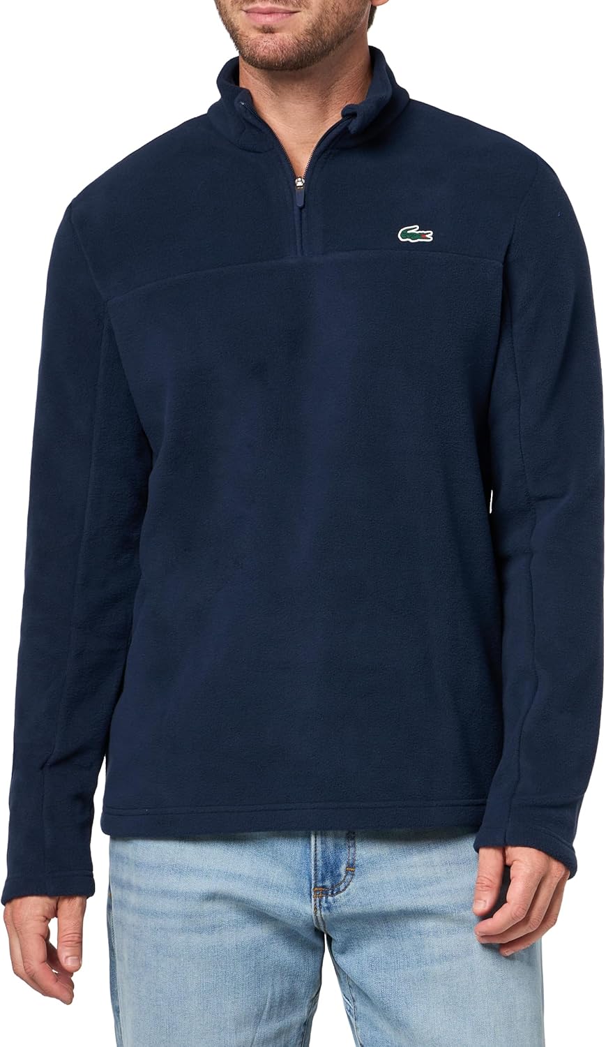 Lacoste mens Polar Fleece Quarter Zipped Golf Top