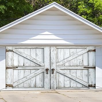 Barn Door Garage Door Cover Banner Decorations, Rustic Wooden Western Cowboy Outdoor Car Garage Door Murals Buddy Decorations Backdrops Party Wall Decor Extra Large 16 X 7 Ft, Barn6