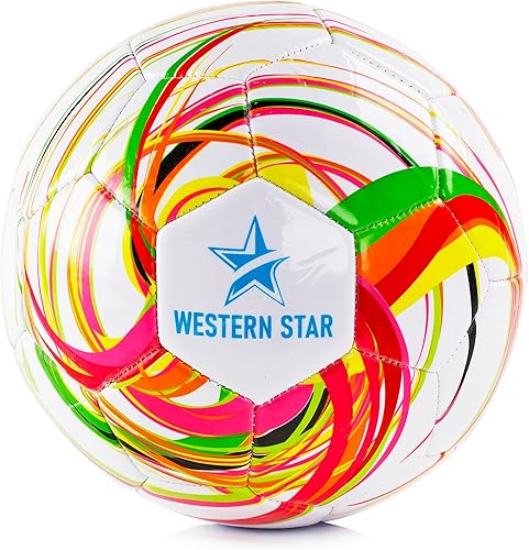 Miniatura 9 de Western Star Soccer Ball Size 4 & Size 5 - Official Match Weight - Youth & Adult Soccer Players - Dark Rain - Durable, Long-Lasting Construction &