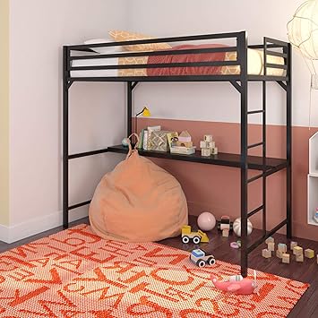 twin loft bed black