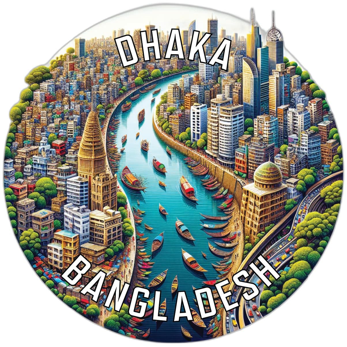 Dhaka Bangladesh Mementos Souvenir Die Cut Decorative Flat Magnet 2-Inch