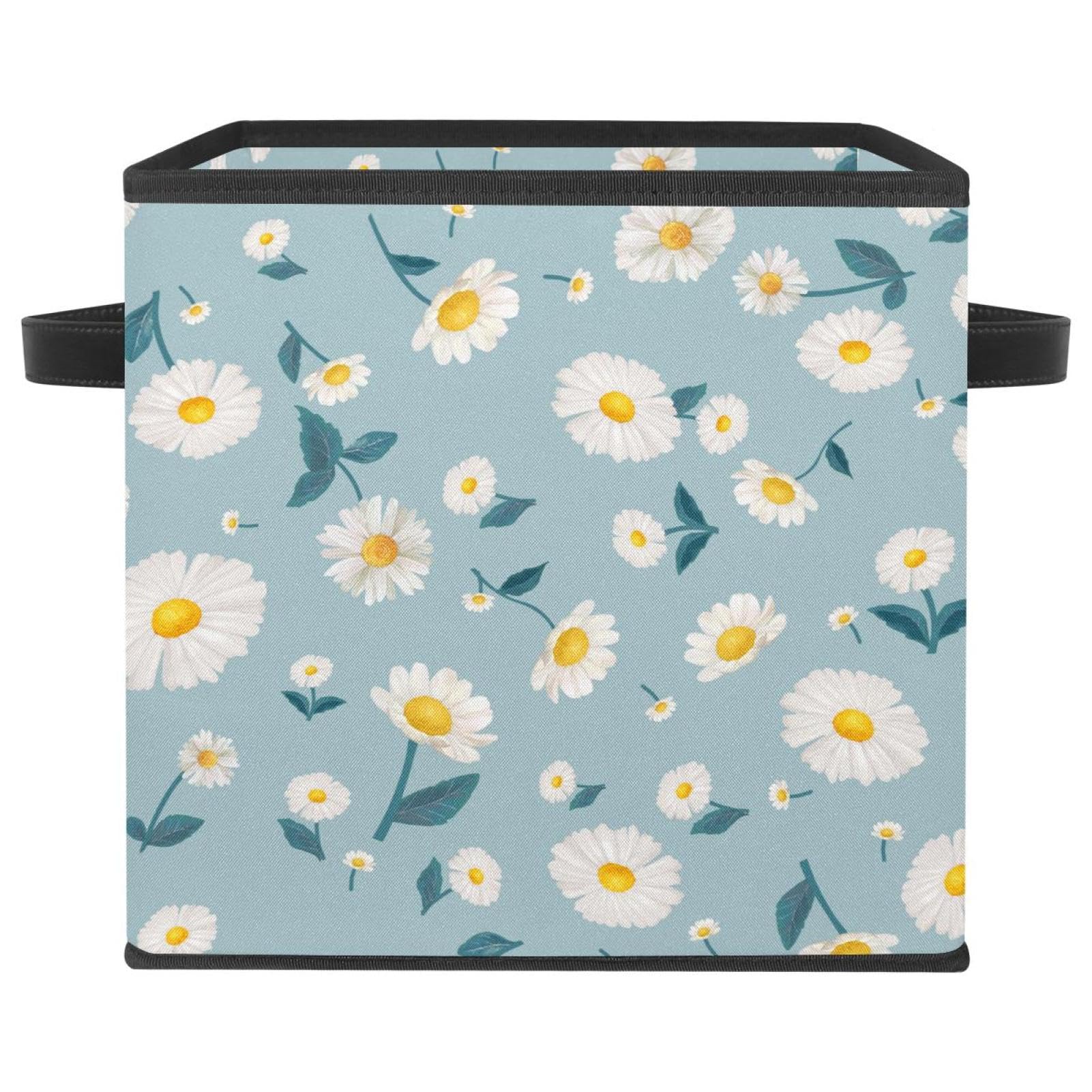 Boîte de rangement pliable avec poignées solides pour linge et livres