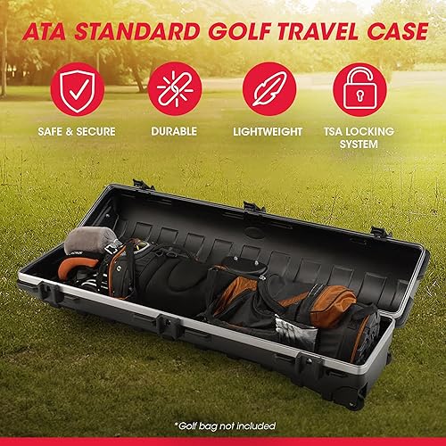 Miniatura 3 de SKB Staff ATA Estuche de viaje de golf de carcasa dura de plástico con ruedas para bolsas de carrito con ruedas - Portapalos rodante de alta