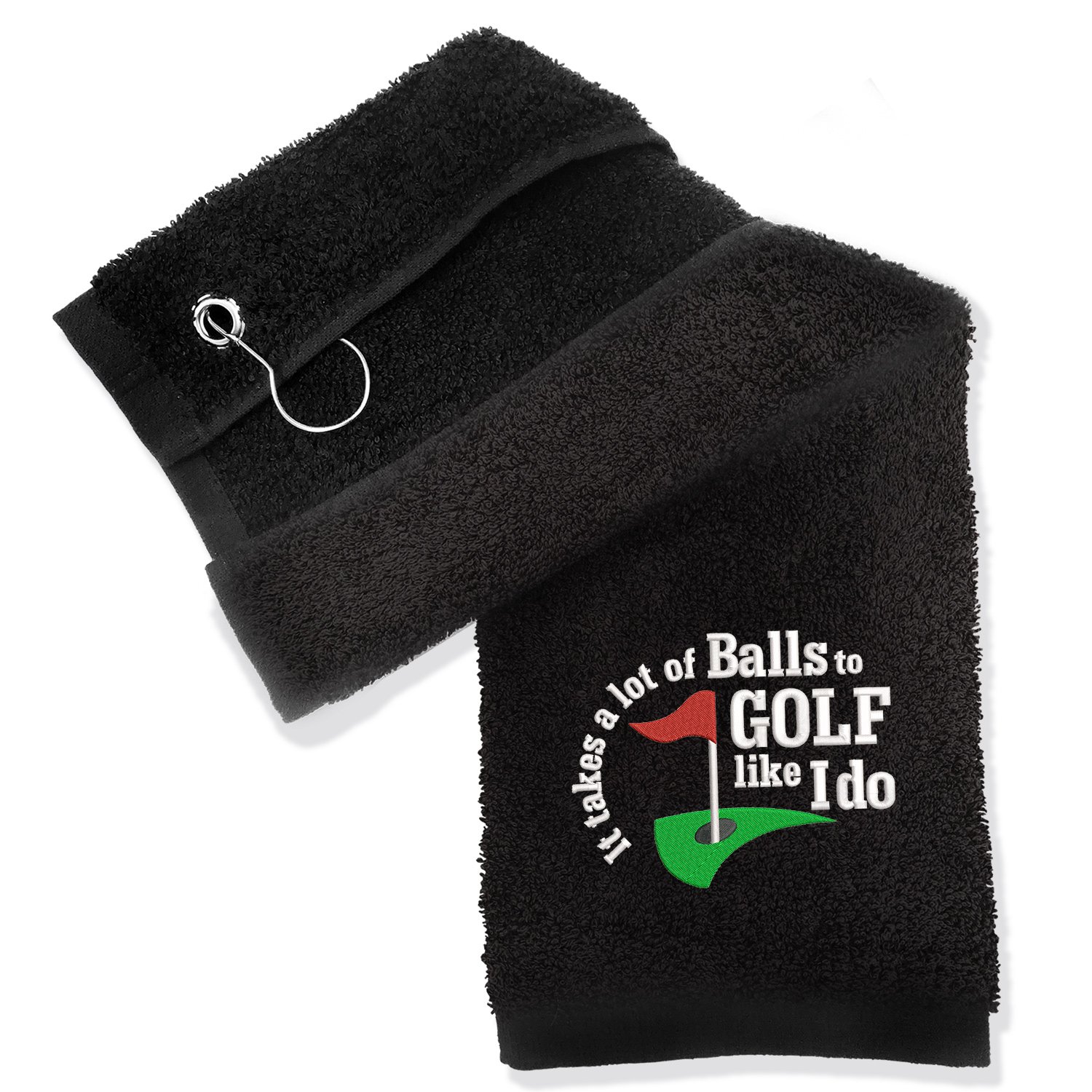 SMARTYPANTS It Takes A Lot Of Balls To Golf Like I Do Novelty Funny Golf Towel Ball Cleaner For Bag (Towel Prime)