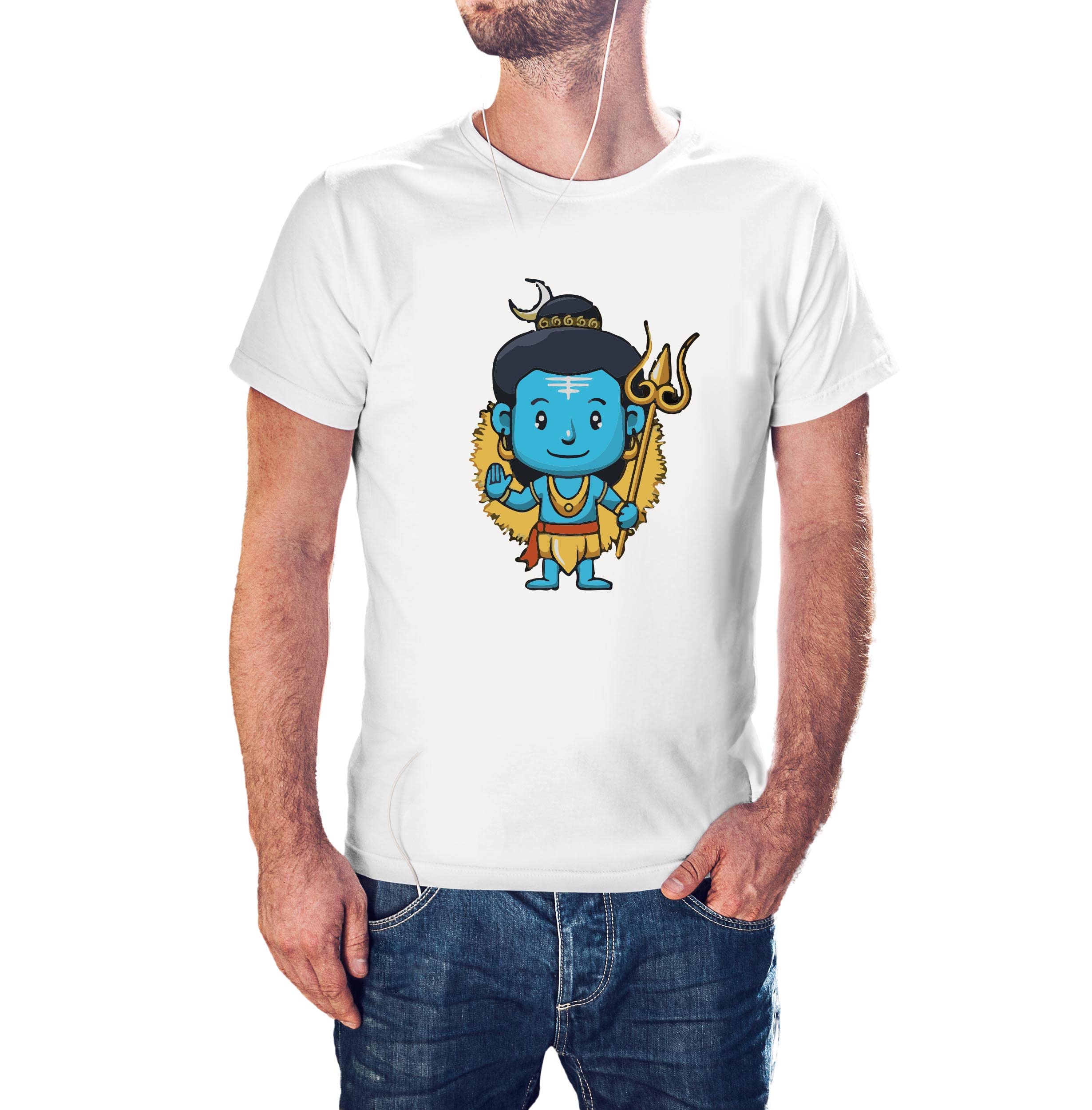 ZapCap MartLittle Shiv JI 100% Cotton Round Neck Graphic Printed T Shirt for Men Women, Quote Tshirts, Graphic tees, Spiritual t Shirt