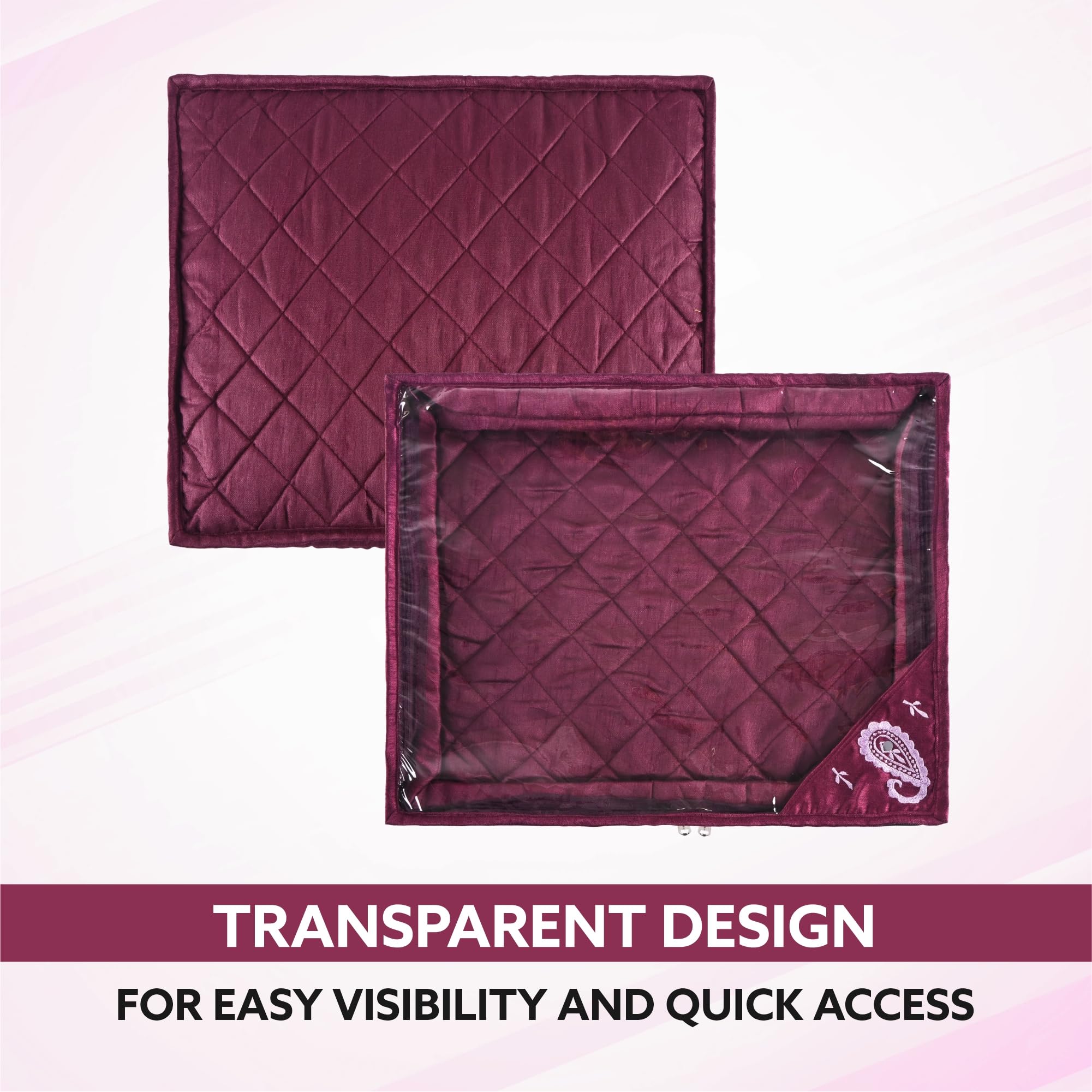 Kuber Industries Saree Cover | Kleideraufbewahrungstasche | Anzug-Verpackungsabdeckung | Stoffaufbewahrungs-Organizer | Kleiderschrank Tuch Aufbewahrung Organizer mit Reißverschluss | Seitliche