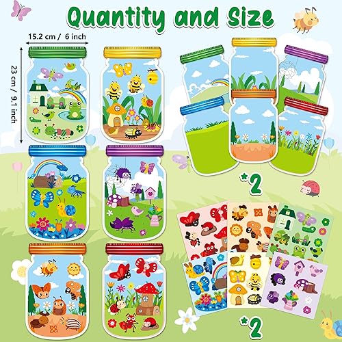 Miniatura 2 de CY2SIDE Juego de 12 calcomanías de espacio exterior para niños, haz un tarro exterior, escena con calcomanías de astronauta del espacio exterior,