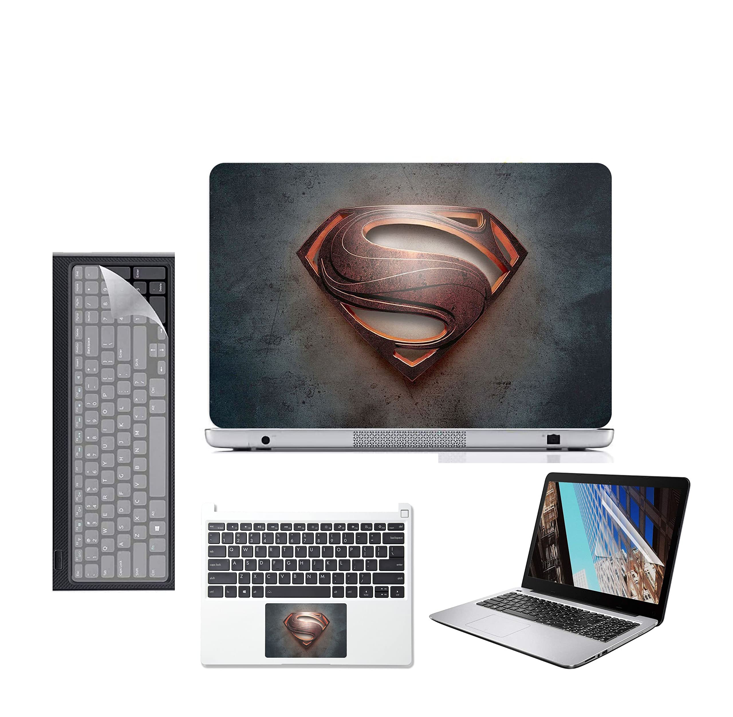 Ecomaholics4 in 1 Laptop Accessories combo - Laptop screen protector screenguard, Laptop skin, touchpad protector, Silicon keyboard cover - Laptop compete protection Kit - D65