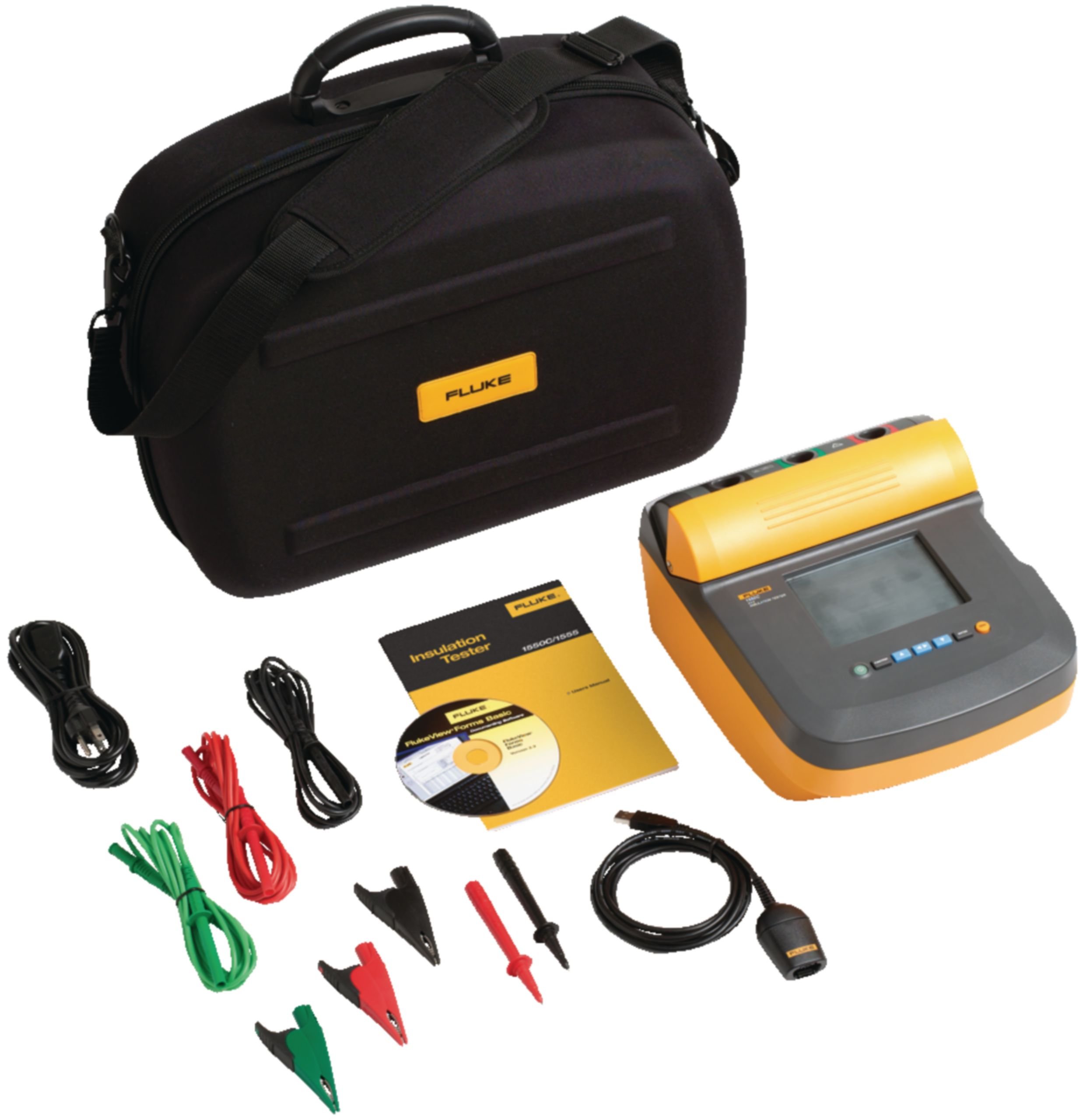 Fluke 1550C/KIT Insulation Resistance Tester Kit, 2 Teraohm Resistance, 5kV Voltage