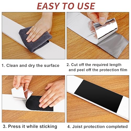 Miniatura 6 de Cylinnda Cinta de viguetas de cubierta de 2 pulgadas x 50 pies, 2 rollos de cinta de viguetas para cubiertas, cinta adhesiva impermeable resistente