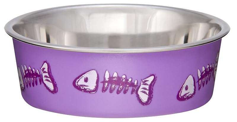 Pote para Gatos em Aço Inoxidável com Base Antiderrapante Loving Pets Bella Bowl Lilac Extra Small