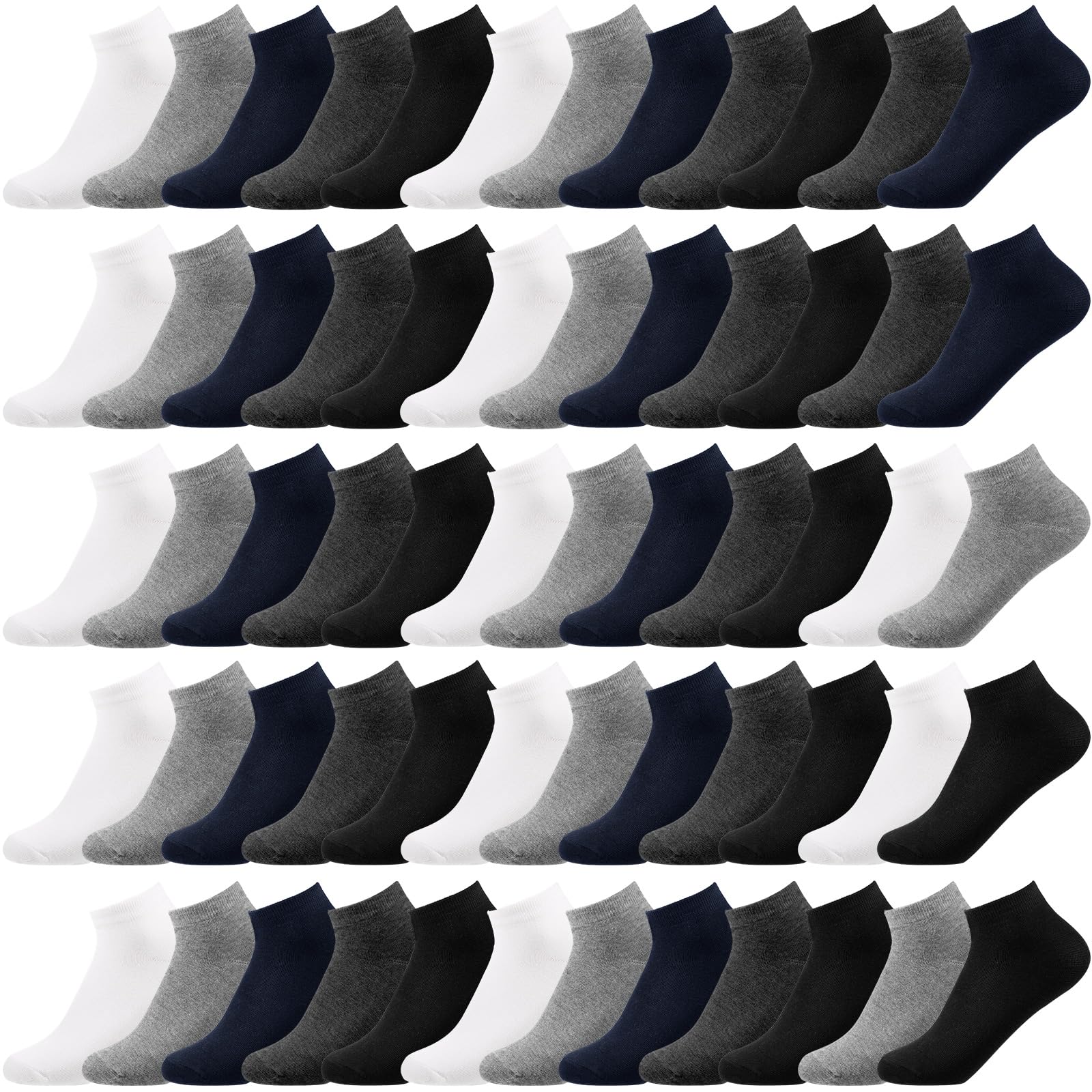 Syhood 60 Pairs No Show Socks Bulk Low Cut Socks for Men