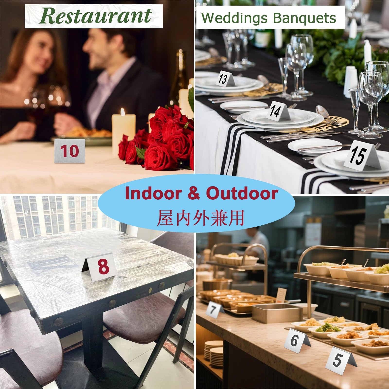 Letreros De Mesa Reservados De 5X5cm, Números De Mesa De Acero Inoxidable, Tarjetas De Campaña, Señal De Mesa Numerada De Doble Cara, Para Recepciones, Banquetes, Restaurantes Y Bares(Red,1 to 50)