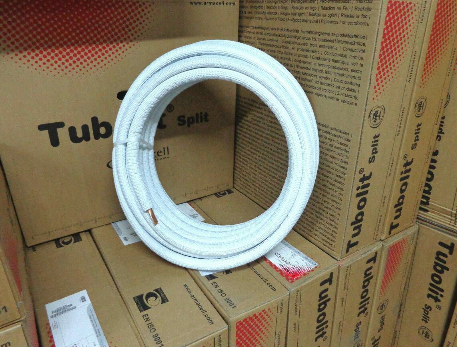 Tubolit Split Kältemittelleitung 25m 1/4-5/8'' Kupfer 0,8-1,00mm (3/8'') für R-410A, R-407C und R32