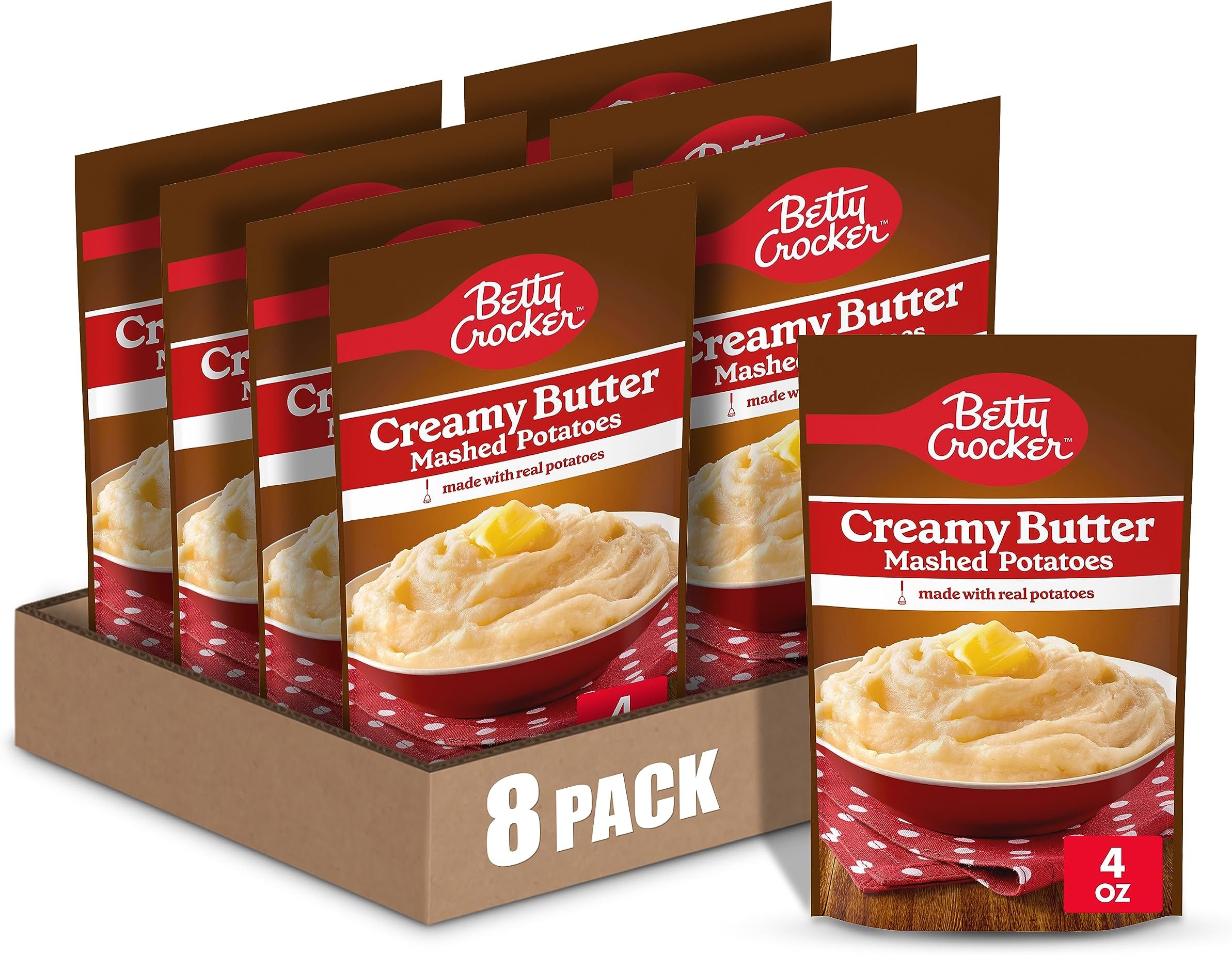 Creamy Butter Mashed Potatoes, Made with Real Potatoes, 4 oz (Pack of 8)