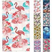 Hibiscus Beach Towel,Tropical Flamingo and Red Hibiscus Lightweight Compact Sand Free Quick Dry Oversized Pool Swimming Towels for Girls Women Adults,29.5"59"
