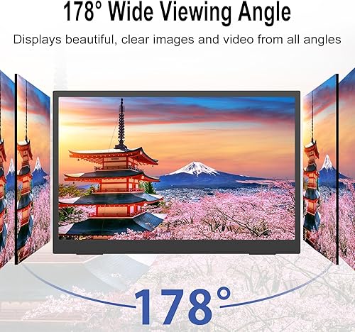 Miniatura 8 de Monitor portátil de 2.5K de 15.6 pulgadas UHD 2560 x 1680 para laptop, 100% sRGB 500nits HDR IPS pantalla externa con cubierta inteligente y soporte