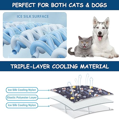 Miniatura 6 de Paw Legend Tapete de enfriamiento para perros y gatos, almohadilla de enfriamiento para perros y mascotas, manta de enfriamiento de verano, tela de