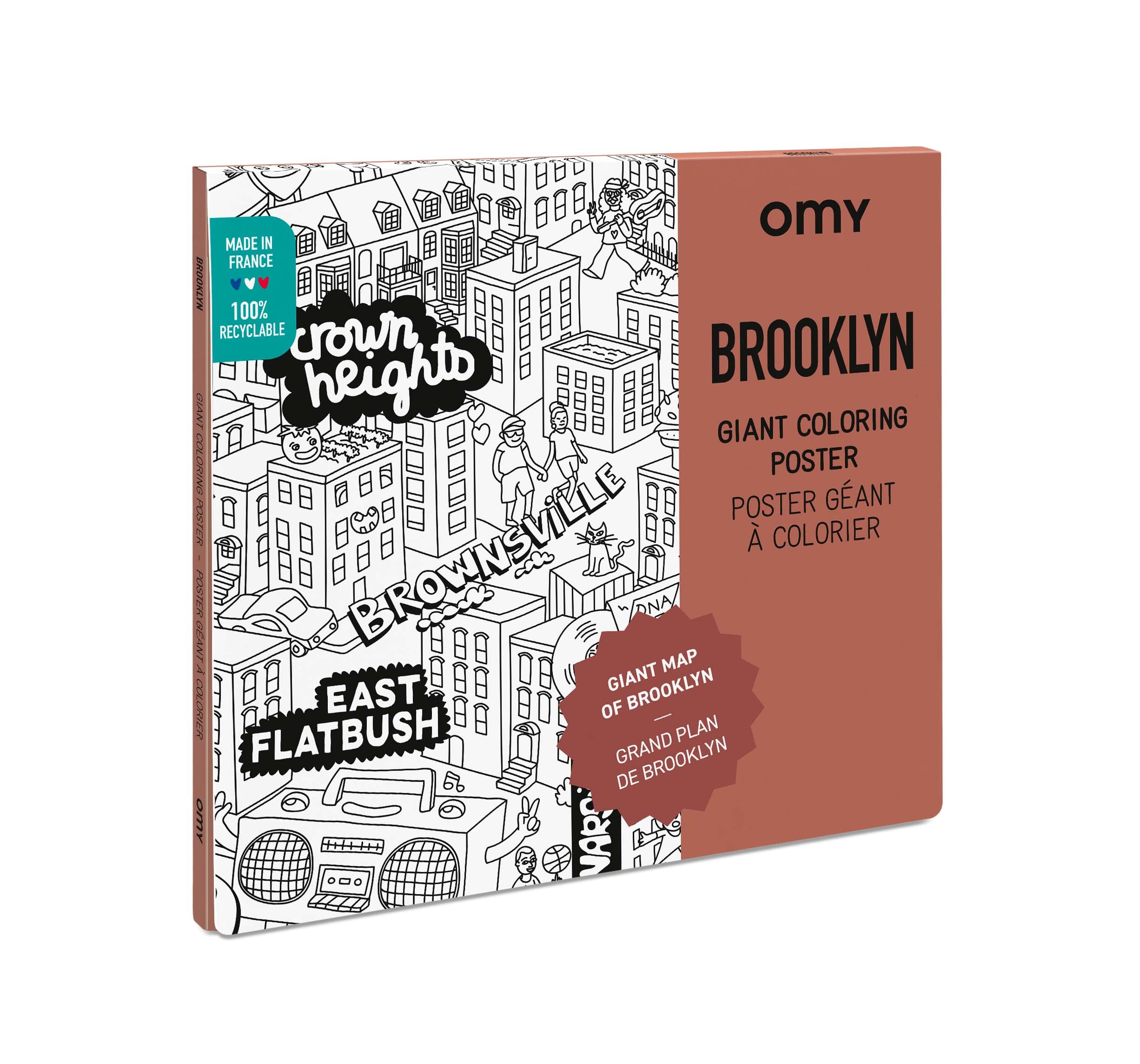 Poster géant à colorier Brooklyn pour s'occuper sans écran