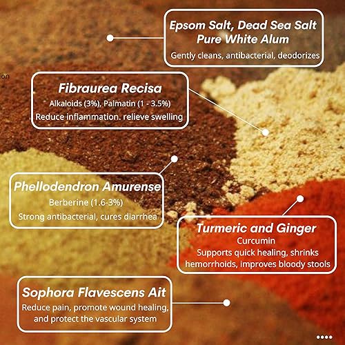Miniatura 2 de Sales de baño de asiento para hemorroides 15.6 onzas - Calmante para aliviar el sangrado Tratamiento externo interno más 20 hierbas naturales, sal