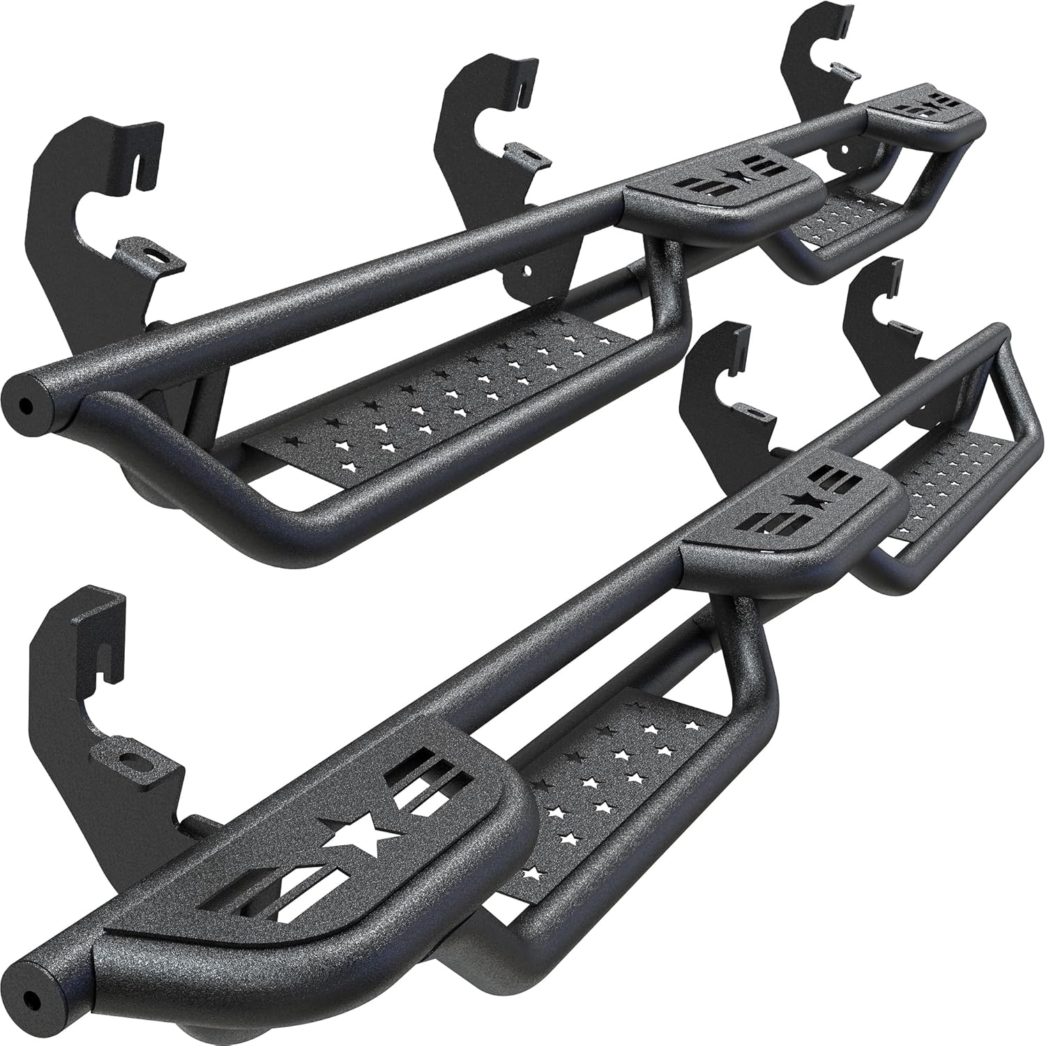 Wheel to Wheel Running Boards Compatible with Chevy Colorado/GMC Canyon 2015-2026 Crew Cab, 6" Bed Access Side Step Rails Coated Black Carbon Steel Nerf Bars