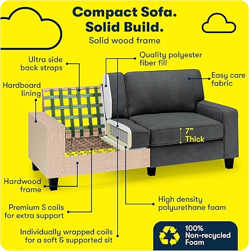 Miniatura 254 de Serta Palisades Sofás Tapizados para Sala, Sofá de Diseño Moderno, Tela, gris (Glacial Gray) gris (Glacial Gray),Beige,Marrón,Alforfón Beige,Marrón