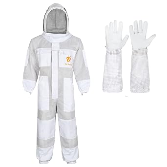 3 Layer Professional Beekeeping Suit - Heavy Duty Protective Bee Suit for Safe and Efficient Apiary Management. XL