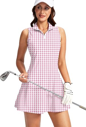 Viodia Womens Tennis Golf Dress with Shorts | Active, Exercise, Workout, Sports, Athletic, Dresses for Women, with Zipper Pockets