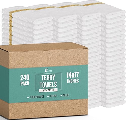 Miniatura 38 de GREEN LIFESTYLE Toallas Multiusos de Rizo (A Rayas Azules y Naranjas, Blancas), Toallas de Bar ComfortFeb - 14"x17", Duraderas y Absorbentes