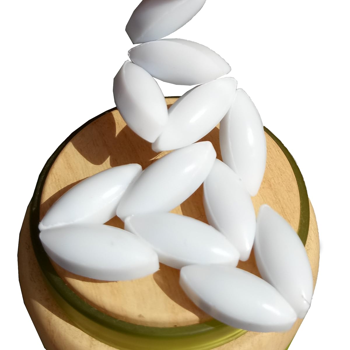 PTFE Magnetic Stirrer Mixer Stir Bars White Color,Olive Shape, (Diameter