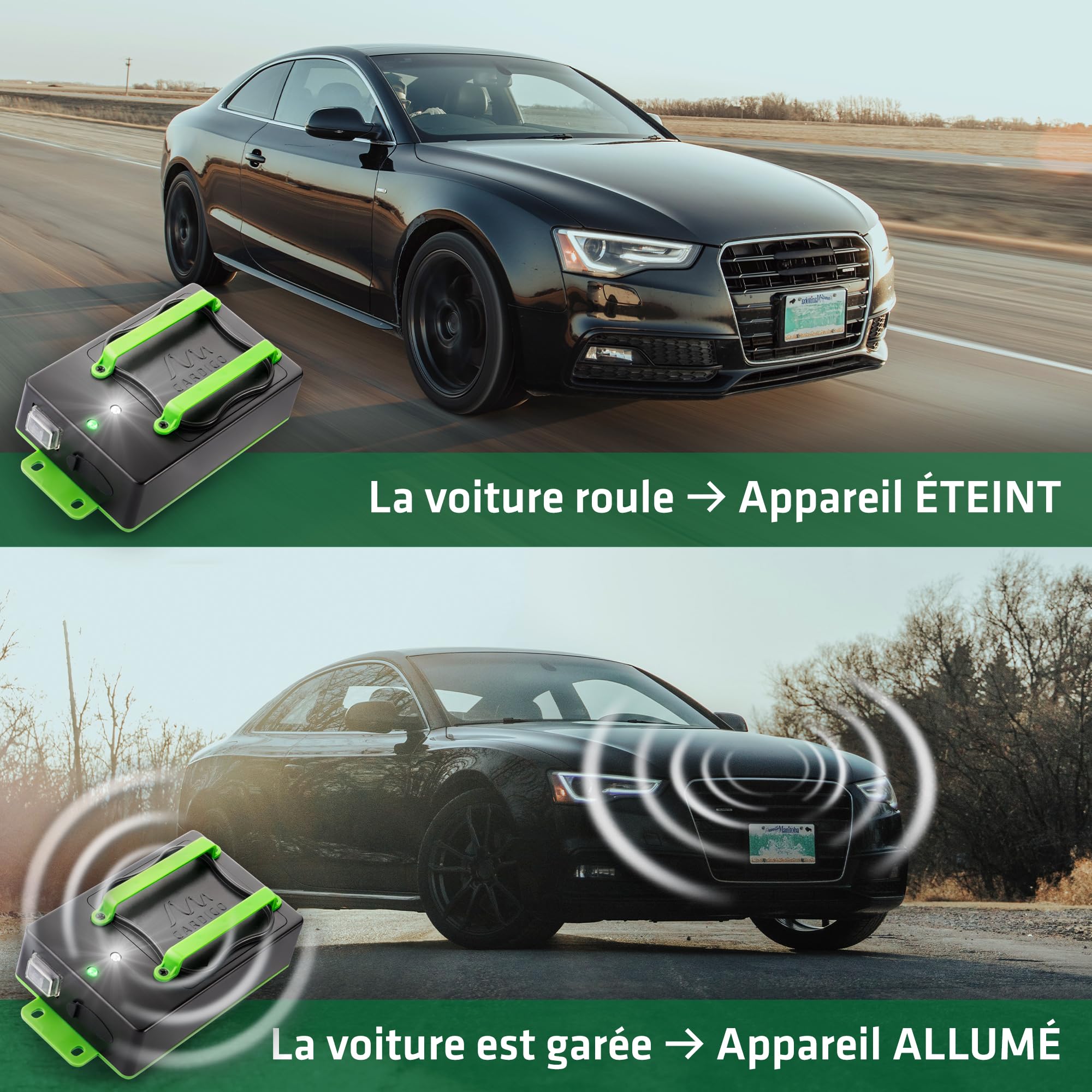 Gardigo® Anti Martre Voiture à Ultrason & Flash LED - Répulsif Fouine, Souris, Rats, Rongeurs - sur Piles ou Batterie Auto - Idéal pour Voitures, Greniers, Étables