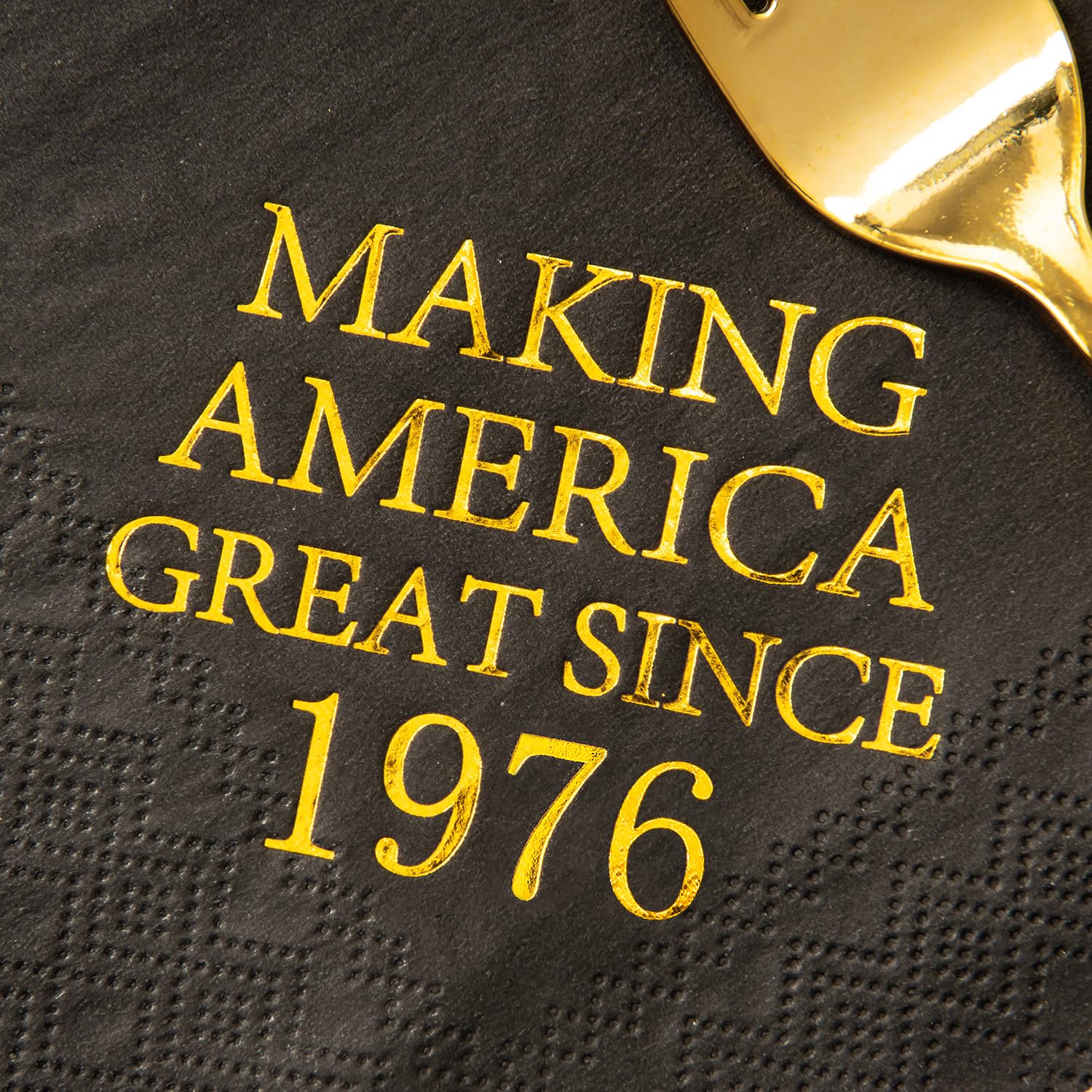 50th Birthday Black & Gold Napkins - 50 Pack -5