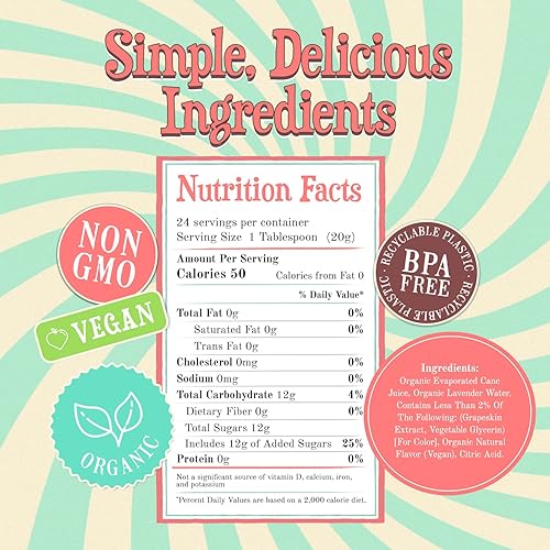 Miniatura 2 de Wäbry - Jarabe de lavanda  16.4 onzas (16.51 oz), jarabe de café natural, jarabe de cono de nieve orgánico para rociar en hielo afeitado, lattes, té