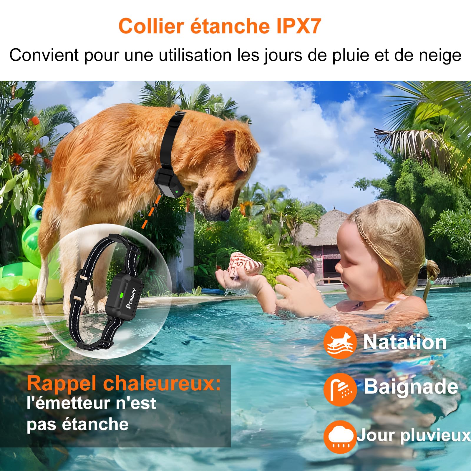 Système de Clôture Sans fil Pour Chien, 3 en 1 Clôtures Anti Fugue pour Chiens avec Zone D'entrée Interdite + Fonction Collier de Dressage pour Chien pour Intérieur et Extérieur, Invisible Portable
