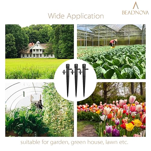 Miniatura 6 de BEADNOVA Goteros de riego, 50 unidades de emisores de goteo para rociadores de riego de 14 de pulgada, microaspersor de 360 grados, cabezales de