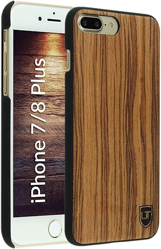 UTECTION Custodia Legno per iPhone Plus Plus Vero Legno Ultra Sottile Design Unico Wood Cover Bumper Walnut UTECTION Custodia Legno per iPhone Plus Plus Vero Legno Ultra Sottile Design Unico Wood Cover Bumper Walnut
