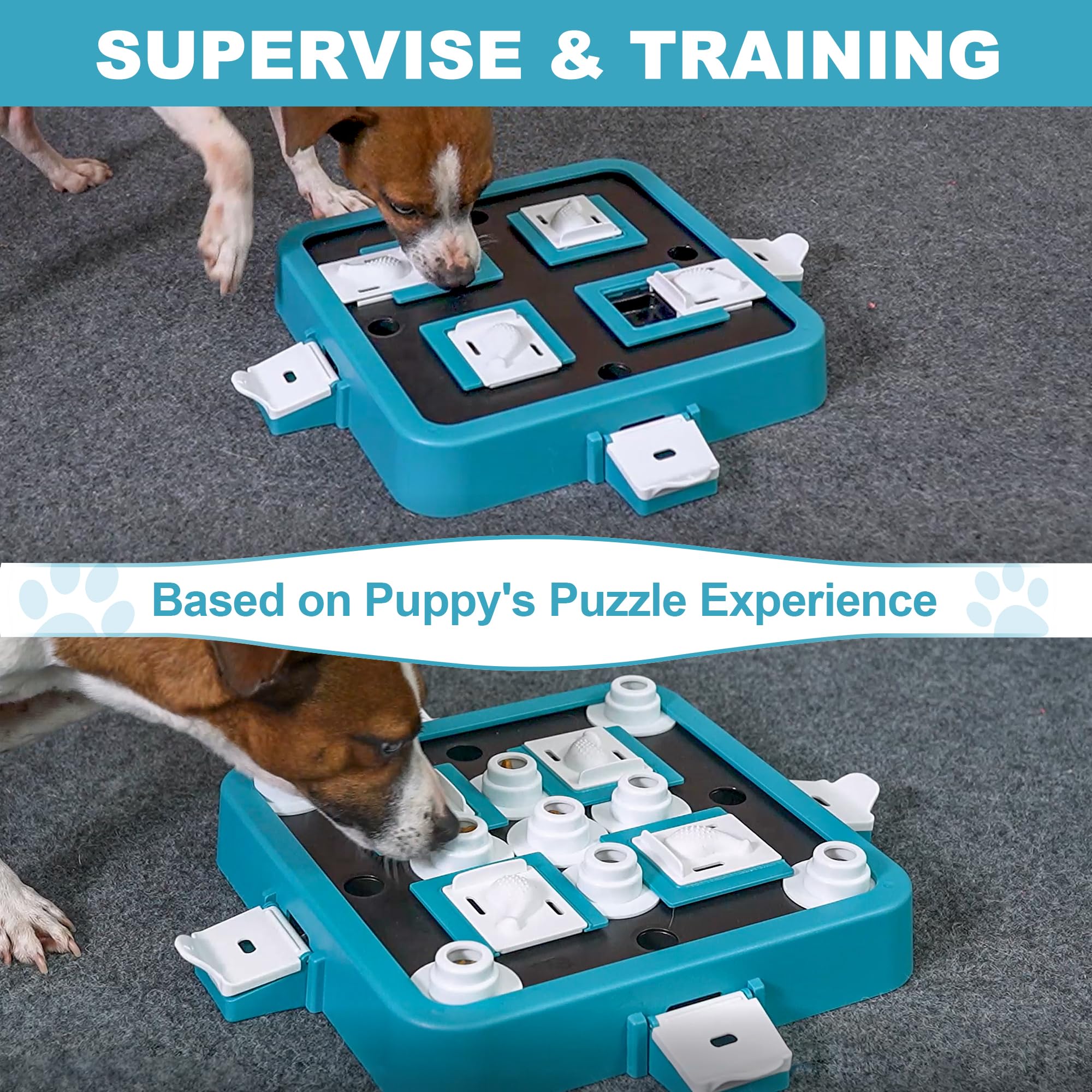 Aluckmao Großes Hunde-Puzzle-Spielzeug, einstellbare Stufen, Anfänger bis Fortgeschrittene | Food Treat Game, Brain Stimulation, Mental Enrichment, Green