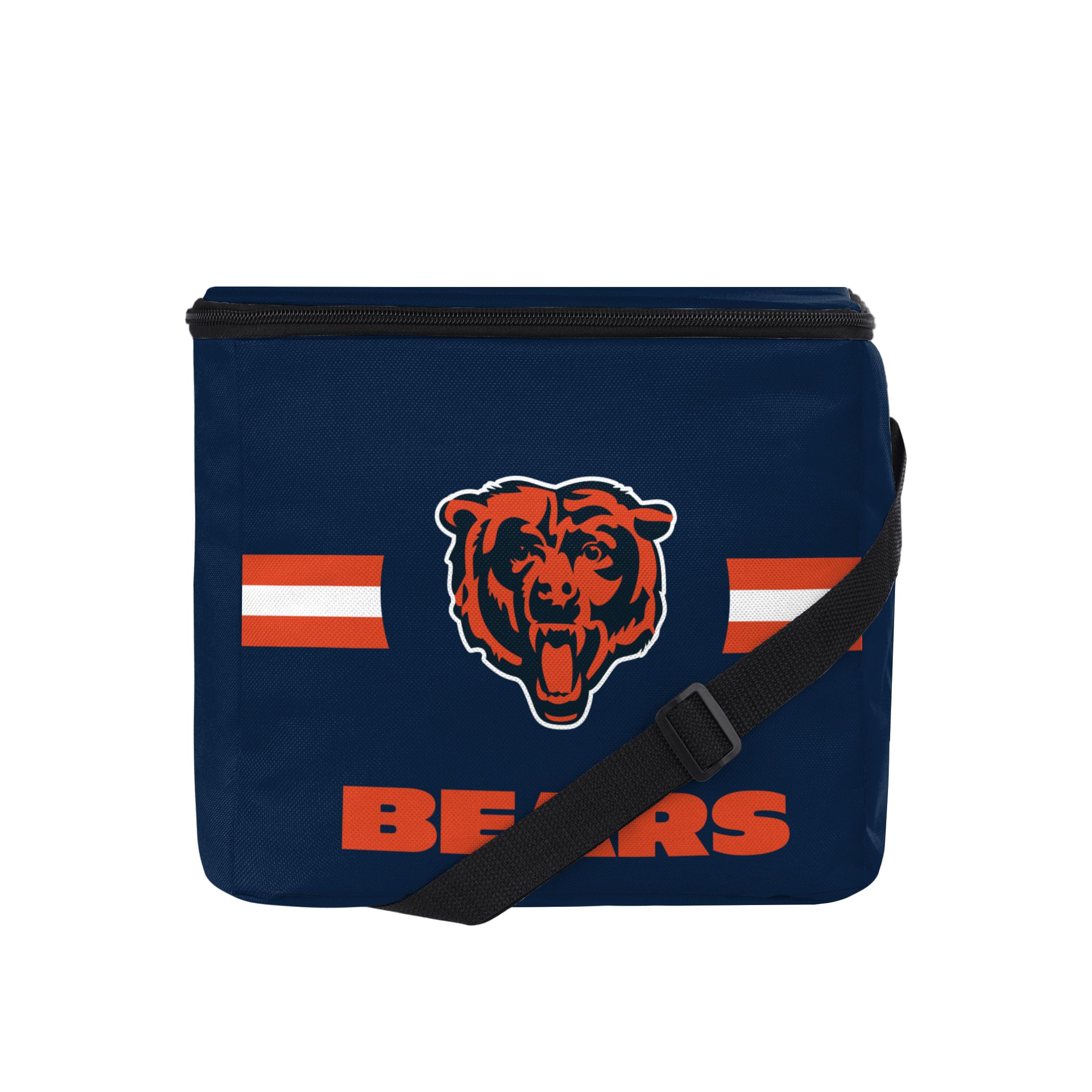 FOCO NFL Officially Licensed Primary Logo Team Stripe 6 or 12 Pack Soft Insulated Game Day Football Lunch Tote Cooler - Chicago Bears - 6 Pack
