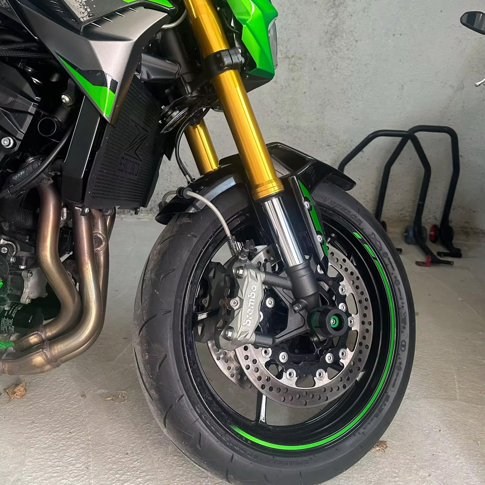 Per Kawasaki Z900 Z650 Z800 ZX6R VERSYS650 NINJA1000 Z1000SX Z1000 R Accessori moto Tamponi Forcella Asse Ruota Anteriore Protezione Antiurto (Nero)