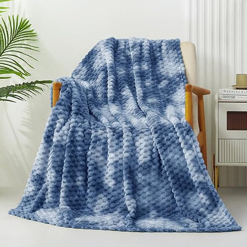 Miniatura 2 de Exclusivo Mezcla Manta de forro polar extra grande de 50 x 70 pulgadas, elegante manta jacquard con nubes 3D para sofá, acogedora, cálida y ligera