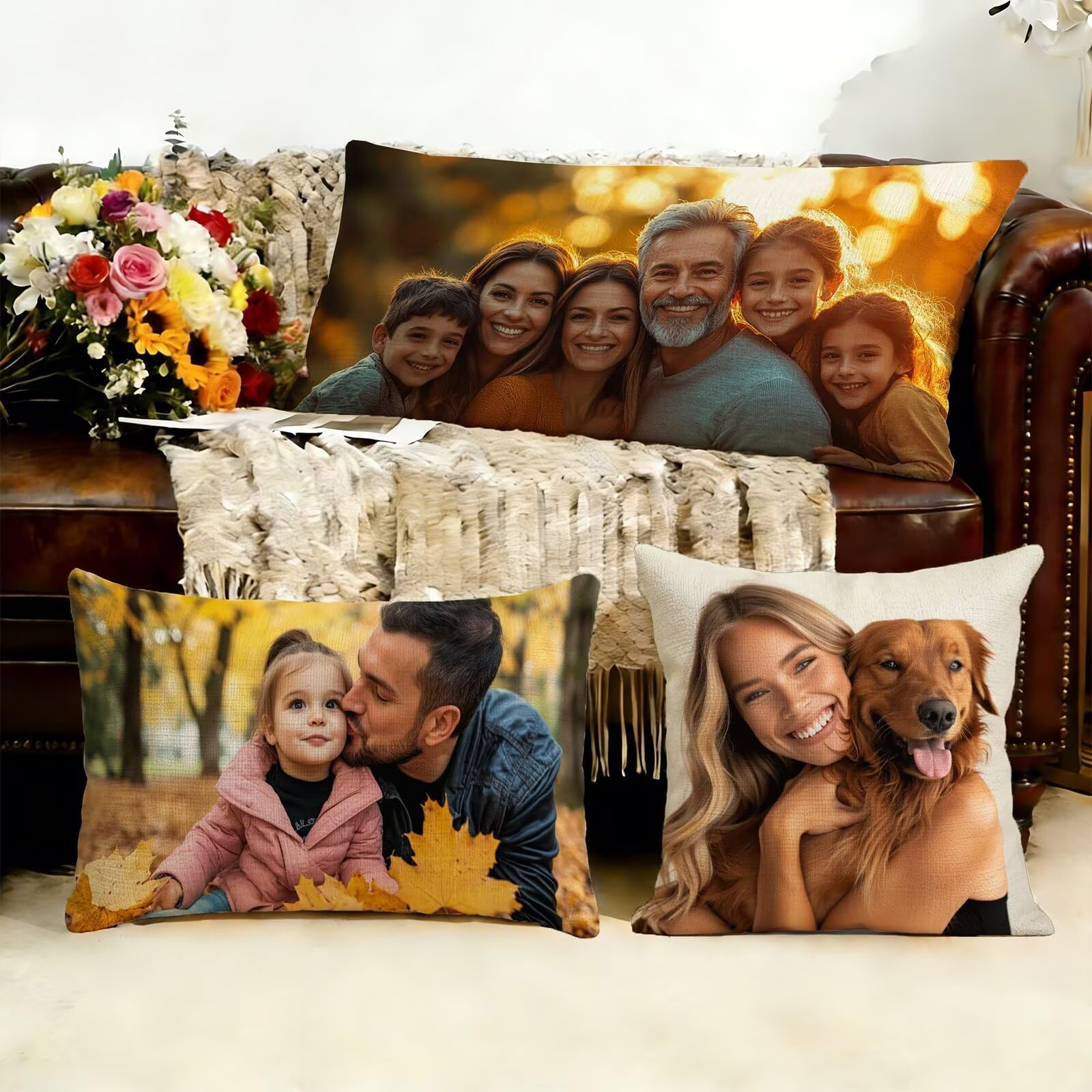 Cojin Personalizado Foto a Doble Cara 60x180cm - Cojines Exterior,Funda de Almohada Impermeable - Regalo Original para San Valentín y Aniversario Parejas para Cama Sofa Terraza Salon Jardin J1-11
