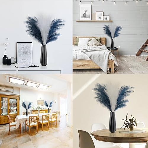 Miniatura 6 de Decoración de hierba de las pampas, 43 pulgadas43.3 in, 6 tallos grandes, ramas de hierba de pompas, arreglo floral bohemio a granel para decoración