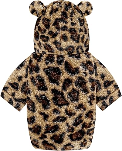 Suéter de forro polar para perro con capucha para cachorro divertida sudadera mullida para perro, con orejas de oso, ropa de invierno para perro,