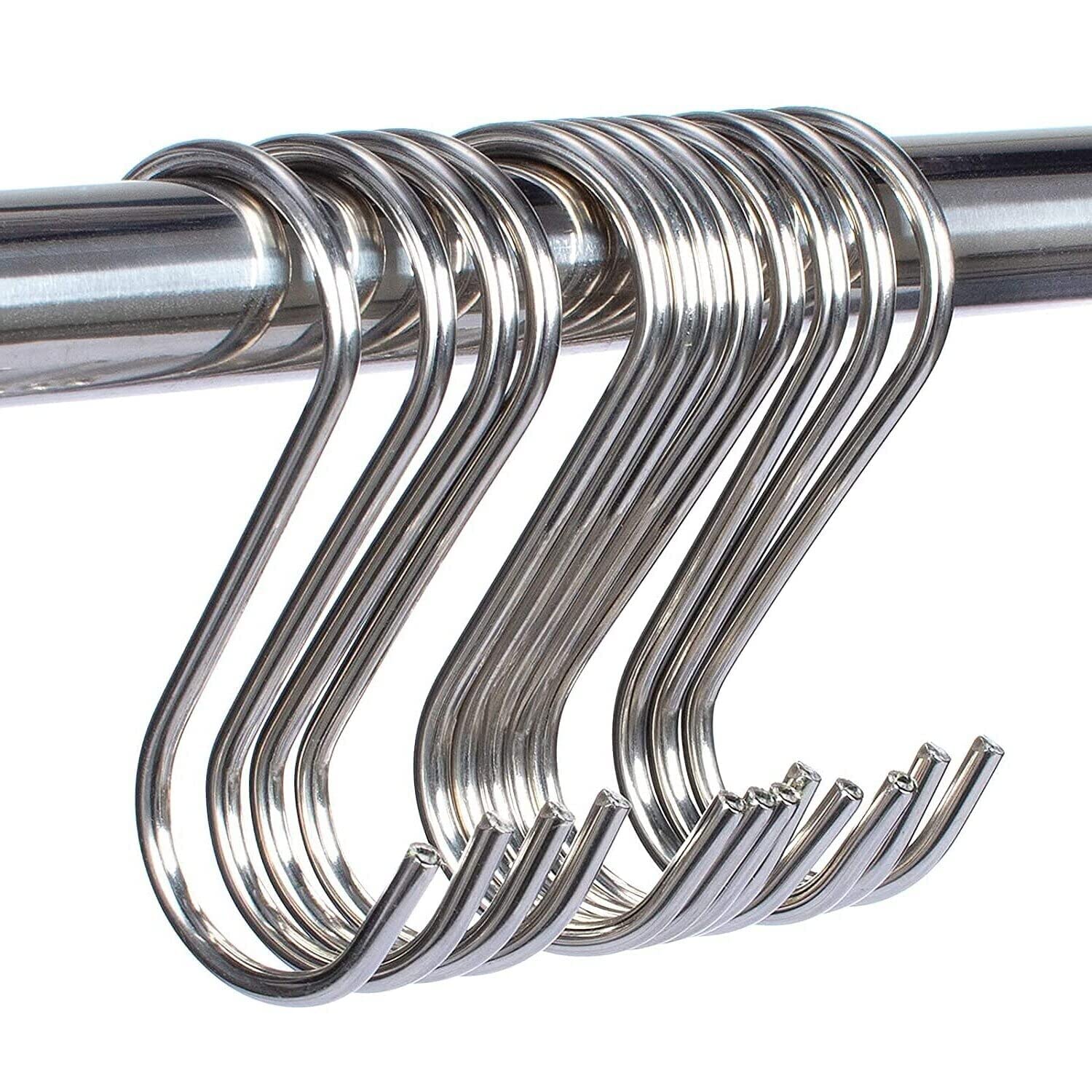 ASFUN S Shape Stainless Steel Hooks for Hanging Clothes, Utility Hooks Heavy Duty for Hanging Pots and Pans for Kitchen, Wardrobe, Work Shop, Bathroom, Garden, Office (Pack - 12) (B08T96CVQN) Amazon Price History, Amazon Price Tracker